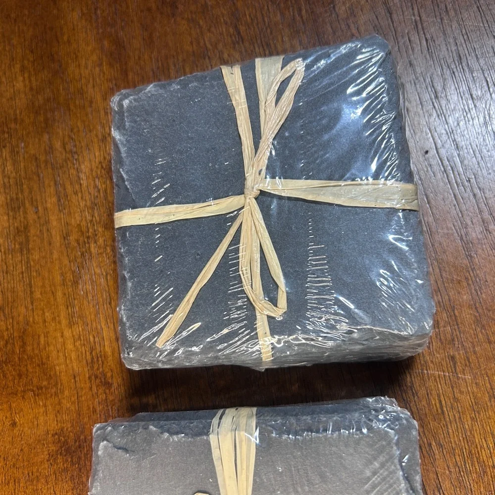Black Stone Coasters Set